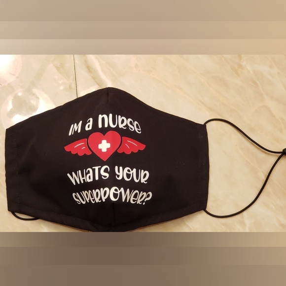 Hand Crafted Accessories - ADULT Nurse superpower Mask